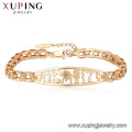 75446 Xuping preço competitivo simples 18k pulseira de corrente de ouro com liga de cobre